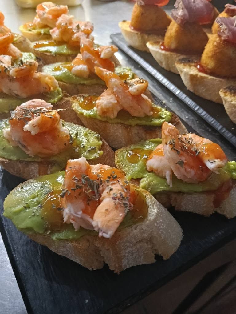 Prawn and avocado skewers